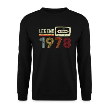 1978 Birthday Vintage Cassette - Sweat-shirt Unisexe - noir - Devant - Alina (178cm) & Michal (187cm)