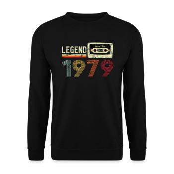 1979 Geburtstag Vintage Cassette - Unisex Pullover - Schwarz - Vorne - Alina (178cm) & Michal (187cm)