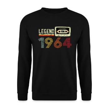 1964 Geburtstag Vintage Cassette - Unisex Pullover - Schwarz - Vorne - Alina (178cm) & Michal (187cm)