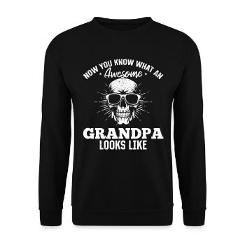 Grand-père - Maintenant tu sais ce qu’un grand-père génial Loo - Sweat-shirt Unisexe - noir - Devant - Alina (178cm) & Michal (187cm)