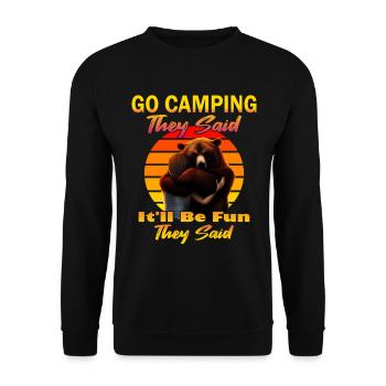 Embrasser l’ours au coucher du soleil - Sweat-shirt Unisexe - noir - Devant - Alina (178cm) & Michal (187cm)