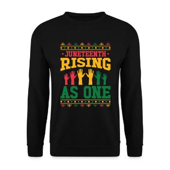 Schwarze Geschichte Juneteenth Solidarität - Unisex Pullover - Schwarz - Vorne - Alina (178cm) & Michal (187cm)
