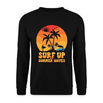 Surf Tropical Surfen Sommer Surfbrett Sport - Unisex Pullover - Schwarz - Vorne - Alina (178cm) & Michal (187cm)