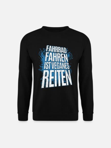 Fahrrad fahren ist Veganes Reiten - Fahrradfahrer - Unisex Pullover - Schwarz