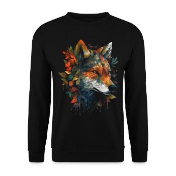 Fox Animal Lover Gift Motif animal sauvage - Sweat-shirt Unisexe - noir - Devant - Alina (178cm) & Michal (187cm)