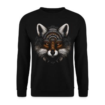 Fox Animal Lover Gift Motif animal sauvage - Sweat-shirt Unisexe - noir - Devant - Alina (178cm) & Michal (187cm)