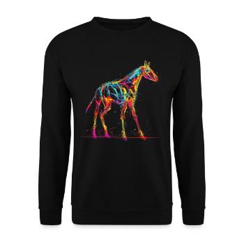Giraffe Animal Africa Gift Animal Lover Zoo - Unisex Sweatshirt - black - Front - Alina (178cm) & Michal (187cm)