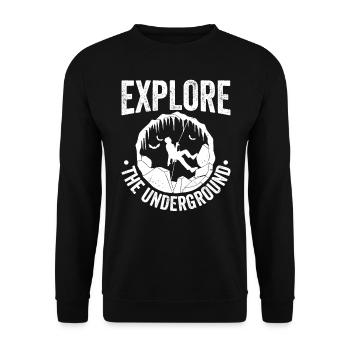 Explore the underground speleologists - Unisex Sweatshirt - black - Front - Alina (178cm) & Michal (187cm)
