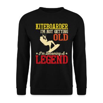 Kiteboarder Ich Werde Nicht Alt Kitesurfen - Unisex Pullover - Schwarz - Vorne - Alina (178cm) & Michal (187cm)