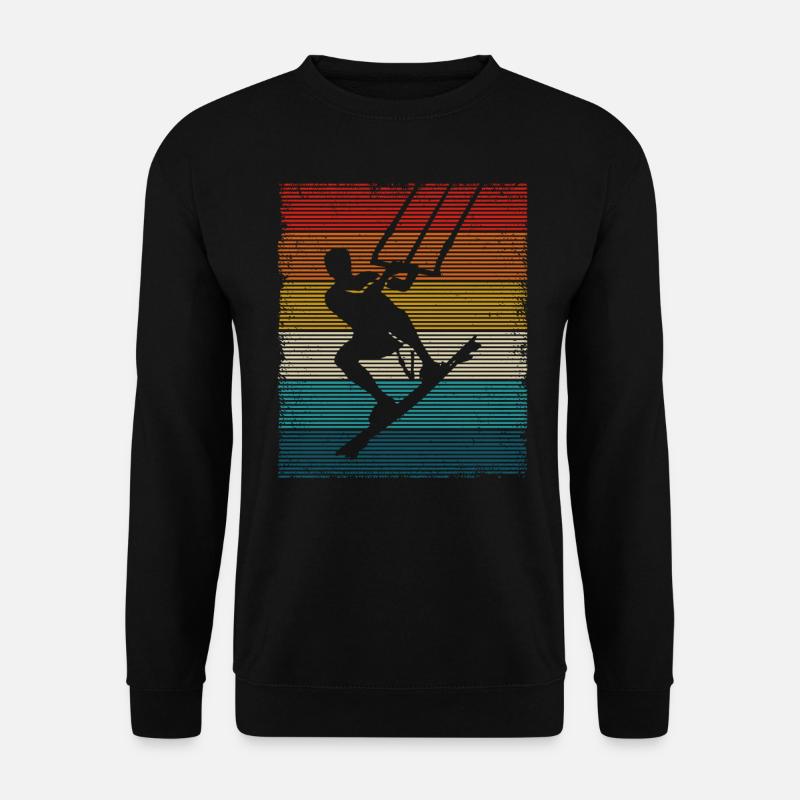 Retro Kiteboarding Kiteboarder Kite Surfer - Unisex Pullover - Schwarz