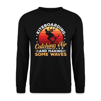 Kitesurf Catch Air Kiteboarder Kitesurfer - Sweat-shirt Unisexe - noir - Devant - Alina (178cm) & Michal (187cm)