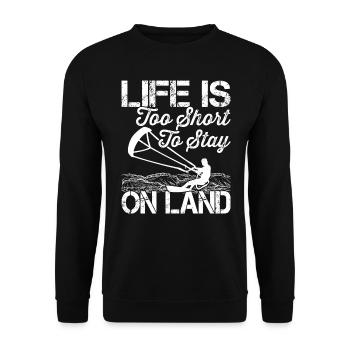 Kiteboarder Aufenthalt An Land Kitesurfer Surfen - Unisex Pullover - Schwarz - Vorne - Alina (178cm) & Michal (187cm)