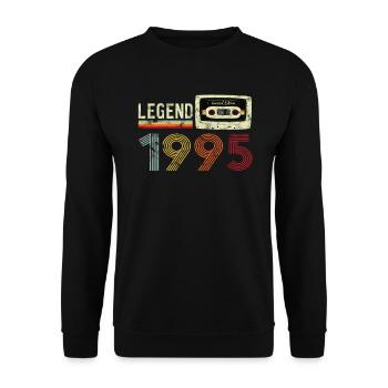 1995 Birthday Vintage Cassette - Sweat-shirt Unisexe - noir - Devant - Alina (178cm) & Michal (187cm)