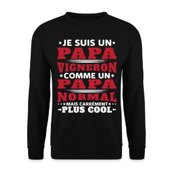 Je Suis un Papa Vigneron / Homme Vigneron Cadeau - Sweat-shirt Unisexe - noir - Devant - Alina (178cm) & Michal (187cm)