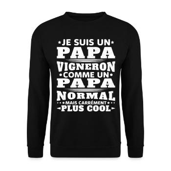 Je Suis un Papa Vigneron / Homme Vigneron Cadeau - Sweat-shirt Unisexe - noir - Devant - Alina (178cm) & Michal (187cm)