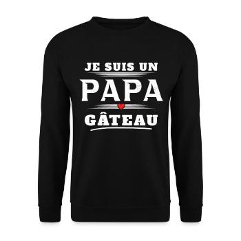 Homme Un Papa Gâteau Pâtisserie Humour Cadeau Noël - Sweat-shirt Unisexe - noir - Devant - Alina (178cm) & Michal (187cm)