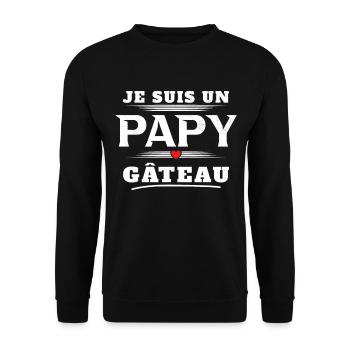 Homme Un Papy Gâteau Pâtisserie Humour Cadeau Noël - Sweat-shirt Unisexe - noir - Devant - Alina (178cm) & Michal (187cm)