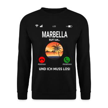 Marbella Andalusien Spanien Costa Del Sol Idee - Unisex Pullover - Schwarz - Vorne - Alina (178cm) & Michal (187cm)