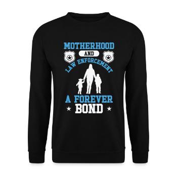 Police Mothers Day Cop Officer Law Enforcement - Unisex Sweatshirt - black - Front - Alina (178cm) & Michal (187cm)
