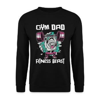 Fitness Fathers Day Gym Workout Training Coach - Unisex Sweatshirt - black - Front - Alina (178cm) & Michal (187cm)