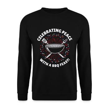 Barbecue de l’indépendance des États-Unis Drapeau américain - Sweat-shirt Unisexe - noir - Devant - Alina (178cm) & Michal (187cm)