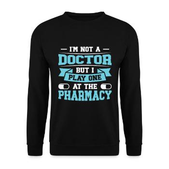 Pharmacy Technician Pharmacist Tech CPHT - Unisex Sweatshirt - black - Front - Alina (178cm) & Michal (187cm)