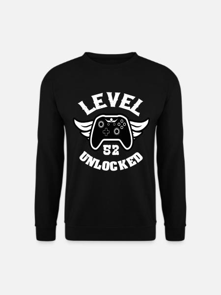 Level 52 Unlocked 52 Birthday - Unisex Sweatshirt - black