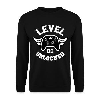 Level 68 Unlocked 68 Birthday - Unisex Sweatshirt - black - Front - Alina (178cm) & Michal (187cm)
