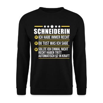 Näher Schneiderin - Unisex Pullover - Schwarz - Vorne - Alina (178cm) & Michal (187cm)