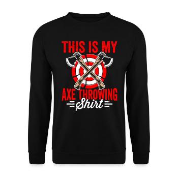 Ceci est mon expert amoureux du lancer de hache - Sweat-shirt Unisexe - noir - Devant - Alina (178cm) & Michal (187cm)