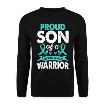 Fils d’un guerrier du cancer du col de l’utérus - Sweat-shirt Unisexe - noir - Devant - Alina (178cm) & Michal (187cm)