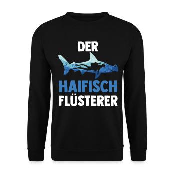 Fische Haifisch - Unisex Pullover - Schwarz - Vorne - Alina (178cm) & Michal (187cm)