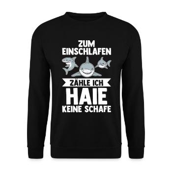 Fische Haifisch - Unisex Pullover - Schwarz - Vorne - Alina (178cm) & Michal (187cm)