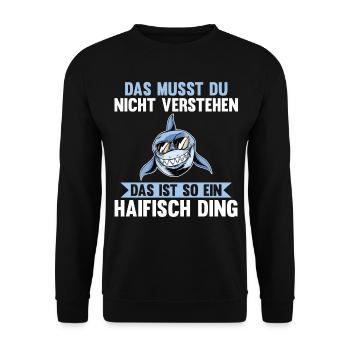 Fische Haifisch - Unisex Pullover - Schwarz - Vorne - Alina (178cm) & Michal (187cm)