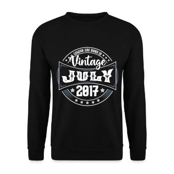 Juli 2017. Geburtstagsgeschenk Juli 2017. - Unisex Pullover - Schwarz - Vorne - Alina (178cm) & Michal (187cm)