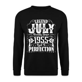 Juillet 1955. Cadeau d'Anniversaire juillet 1955. - Sweat-shirt Unisexe - noir - Devant - Alina (178cm) & Michal (187cm)