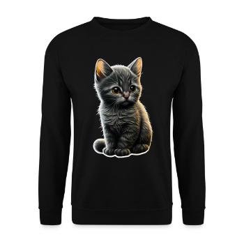 Cat Cats Cat lover cute kitten - Unisex Sweatshirt - black - Front - Alina (178cm) & Michal (187cm)