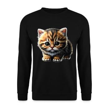 Cat Cats Cat lover cute kitten - Unisex Sweatshirt - black - Front - Alina (178cm) & Michal (187cm)