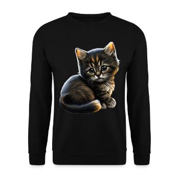 Cat Cats Cat lover cute kitten - Unisex Sweatshirt - black - Front - Alina (178cm) & Michal (187cm)