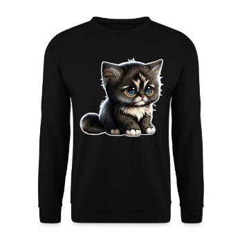 Cat Cats Cat lover cute kitten - Unisex Sweatshirt - black - Front - Alina (178cm) & Michal (187cm)