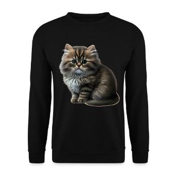 Cat Cats Cat lover cute kitten - Unisex Sweatshirt - black - Front - Alina (178cm) & Michal (187cm)