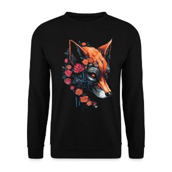 Fuchs Tierliebhaber Geschenk Wildtier Tier Motiv - Unisex Pullover - Schwarz - Vorne - Alina (178cm) & Michal (187cm)
