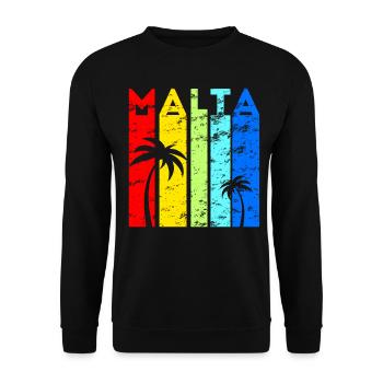 Malta Urlaub Design Mittelmeer Insel Reise Malta - Unisex Pullover - Schwarz - Vorne - Alina (178cm) & Michal (187cm)