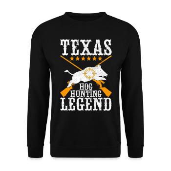 Chasseurs Chasse au sanglier - Sweat-shirt Unisexe - noir - Devant - Alina (178cm) & Michal (187cm)