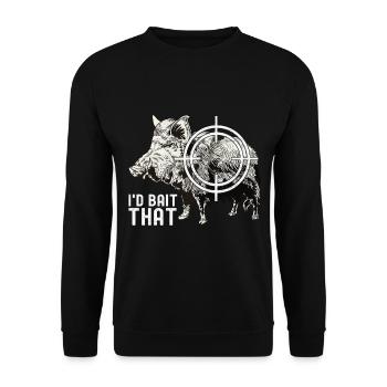 Chasseurs Chasse au sanglier - Sweat-shirt Unisexe - noir - Devant - Alina (178cm) & Michal (187cm)