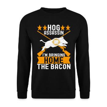 Jäger Wildschwein Jagen - Unisex Pullover - Schwarz - Vorne - Alina (178cm) & Michal (187cm)