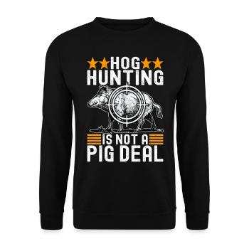 Chasseurs Chasse au sanglier - Sweat-shirt Unisexe - noir - Devant - Alina (178cm) & Michal (187cm)
