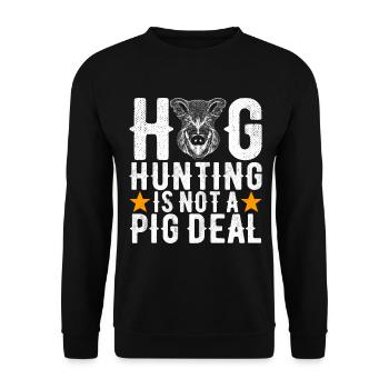 Jäger Wildschwein Jagen - Unisex Pullover - Schwarz - Vorne - Alina (178cm) & Michal (187cm)