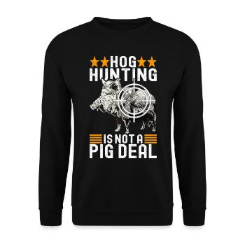 Jäger Wildschwein Jagen - Unisex Pullover - Schwarz - Vorne - Alina (178cm) & Michal (187cm)