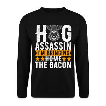Jäger Wildschwein Jagen - Unisex Pullover - Schwarz - Vorne - Alina (178cm) & Michal (187cm)